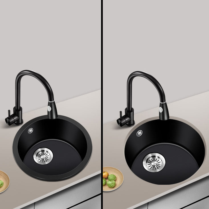 Contemporary Style Kitchen Sink Quartz Single Bowl Kitchen Sink