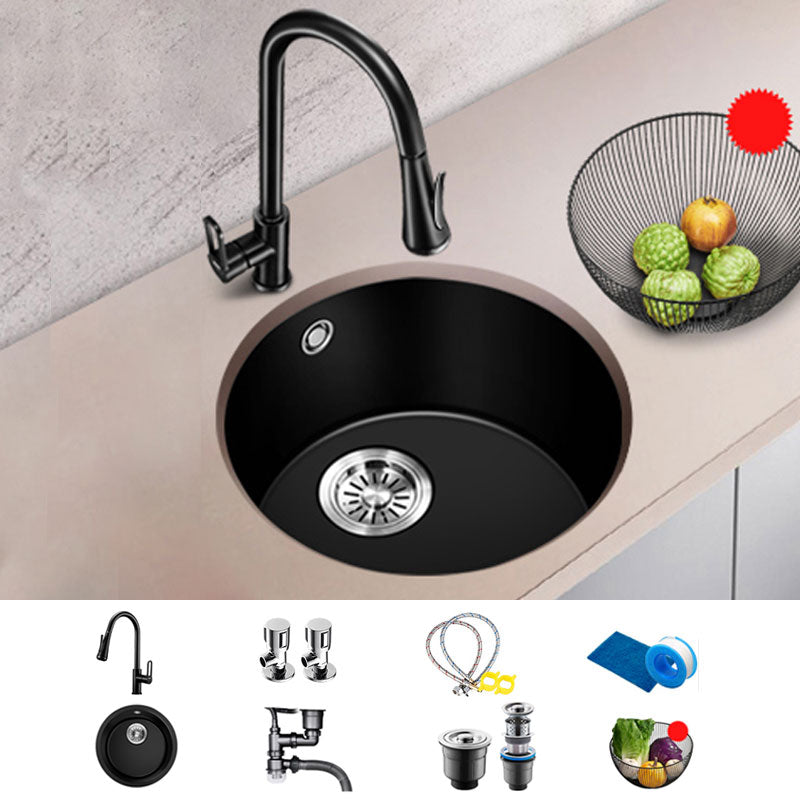 Contemporary Style Kitchen Sink Quartz Single Bowl Kitchen Sink