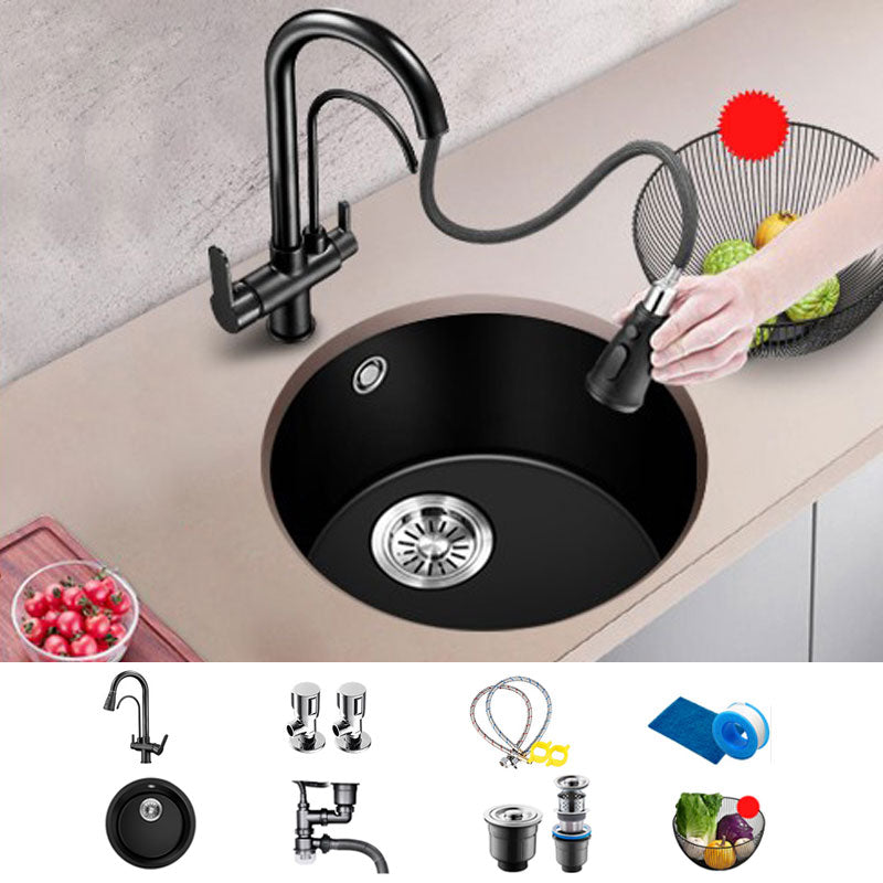 Contemporary Style Kitchen Sink Quartz Single Bowl Kitchen Sink