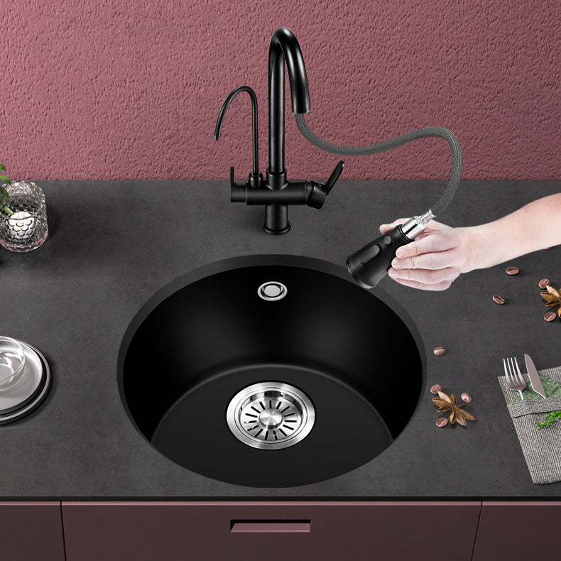 Contemporary Style Kitchen Sink Quartz Single Bowl Kitchen Sink