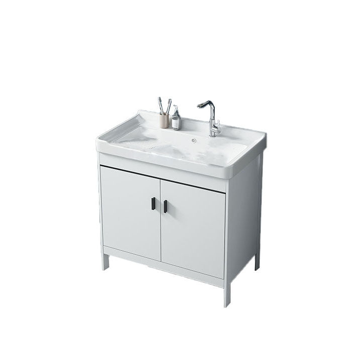 Gorgeous Metal Vanity Cabinet Freestanding Standard Open Console with Sink Set