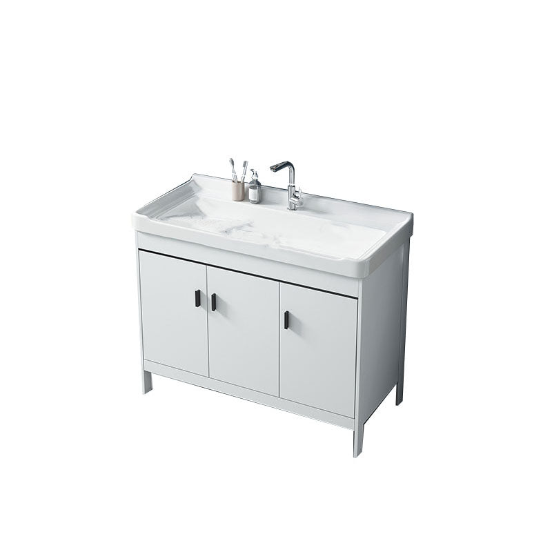 Gorgeous Metal Vanity Cabinet Freestanding Standard Open Console with Sink Set