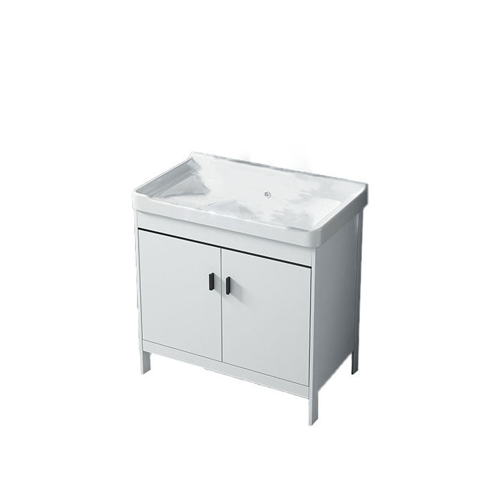 Gorgeous Metal Vanity Cabinet Freestanding Standard Open Console with Sink Set