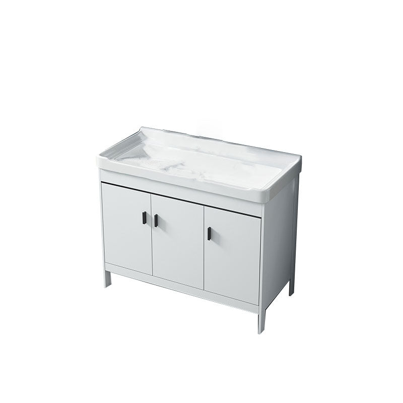 Gorgeous Metal Vanity Cabinet Freestanding Standard Open Console with Sink Set