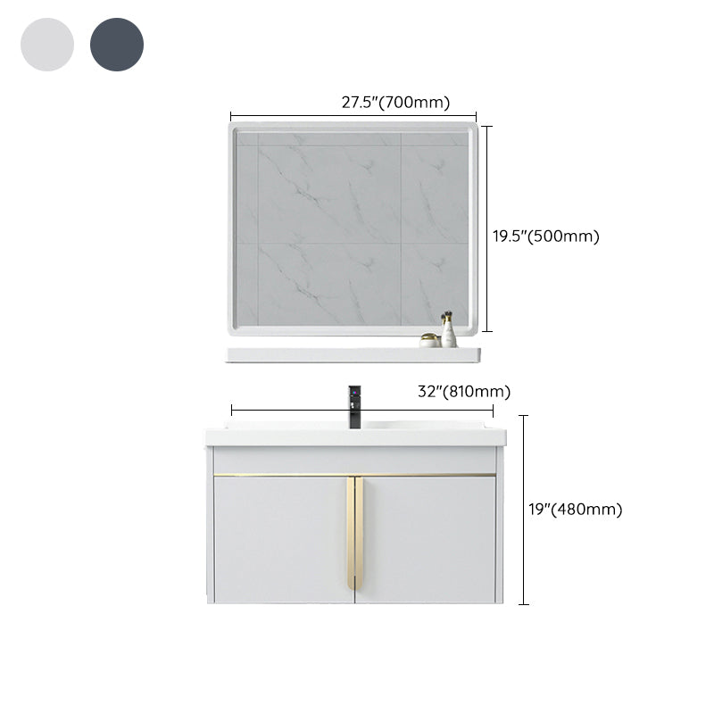 Contemporary Wall Mount Bath Vanity Mirror Cabinet Vanity Cabinet with Storage Shelving