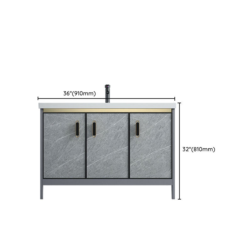 Modern Freestanding Vanity Sink Metal Bathroom Vanity Cabinet with Mirror Cabinet