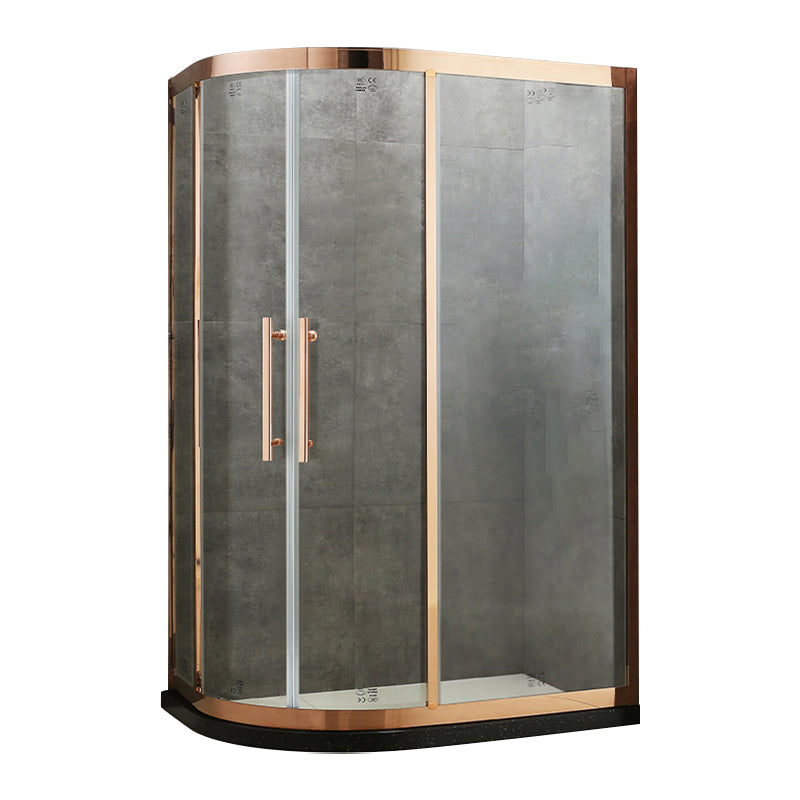 Semi-Frameless Tempered Glass Shower Enclosure Double Handles Shower Enclosure