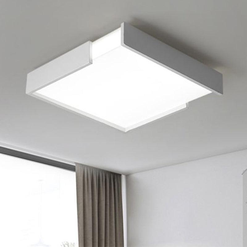 Lampada da incasso quadrata Minimalismo 16"/19,5" Dia LED Lampada da soffitto in acrilico in nero/bianco per camera da letto, luce calda/bianca