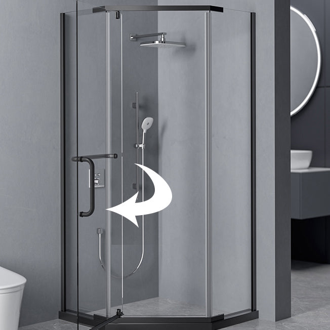 Linear Sliding Double Handles Shower Enclosure Metal Semi-Frameless Shower Enclosure