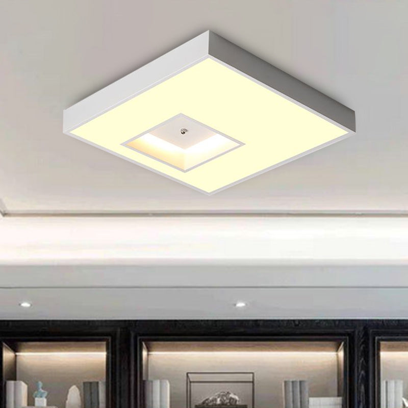 18 "/23.5" Wide Square Flush Lampada a sospensione moderna alla moda calda/bianca Illuminazione LED Acrilico Soffitto Flush Mount in nero/bianco