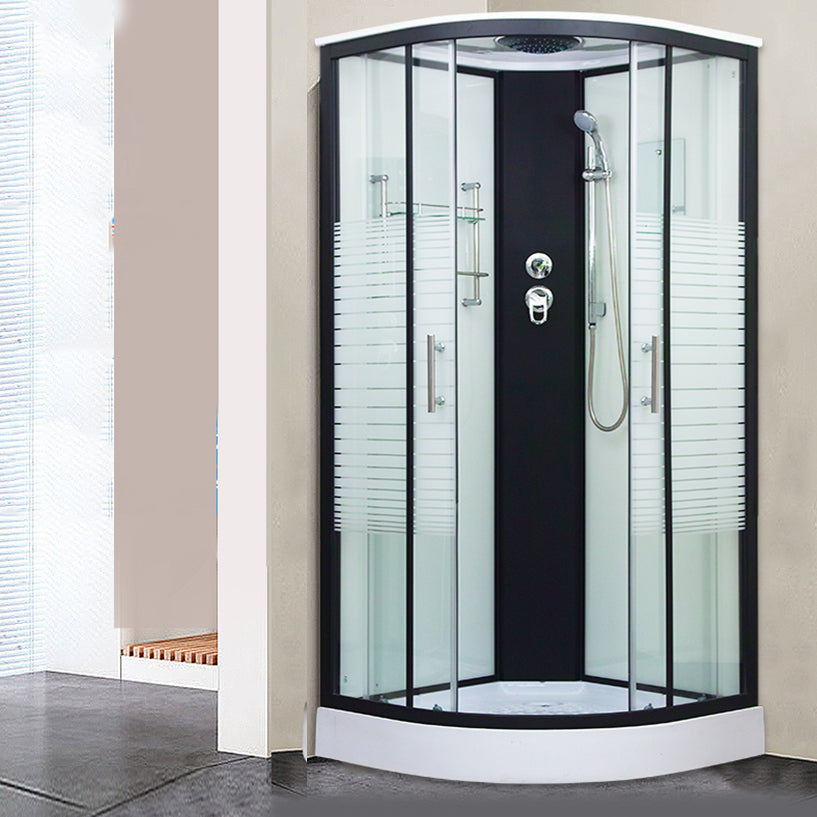 Clear Glass Double Sliding Shower Enclosure One Piece Framed Shower Enclosure