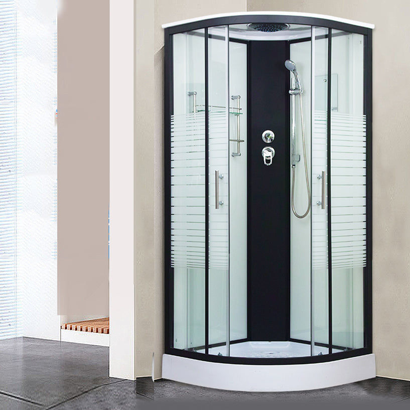 Clear Glass Double Sliding Shower Enclosure One Piece Framed Shower Enclosure