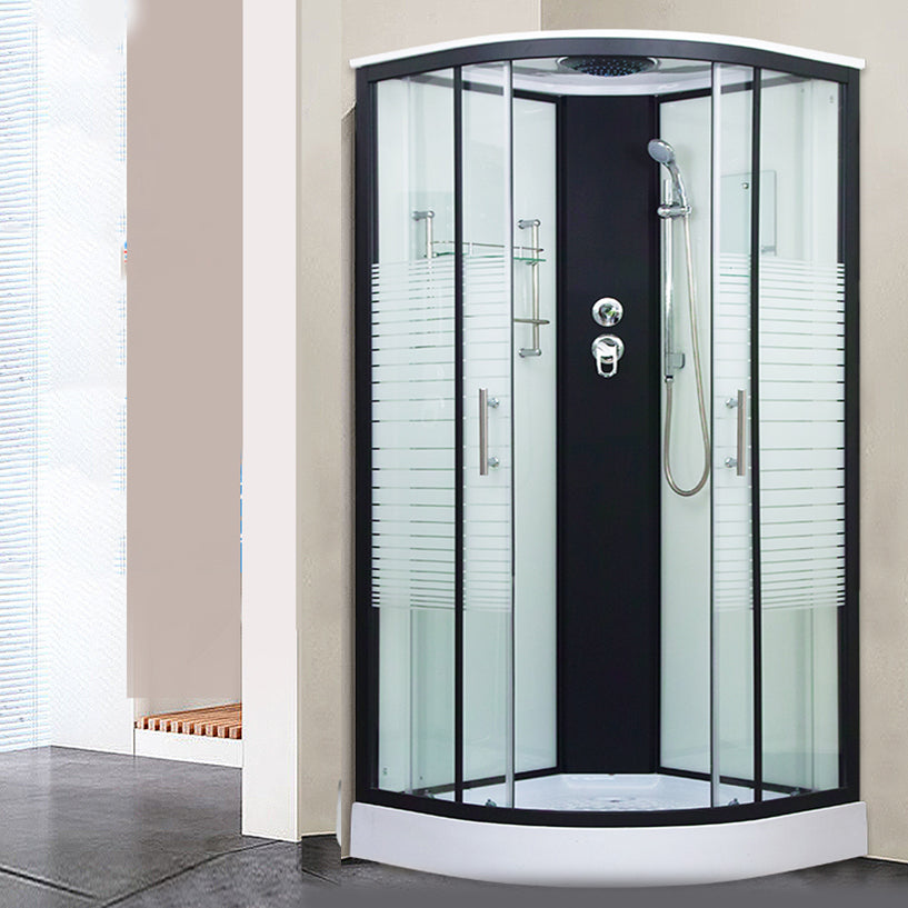 Clear Glass Double Sliding Shower Enclosure One Piece Framed Shower Enclosure