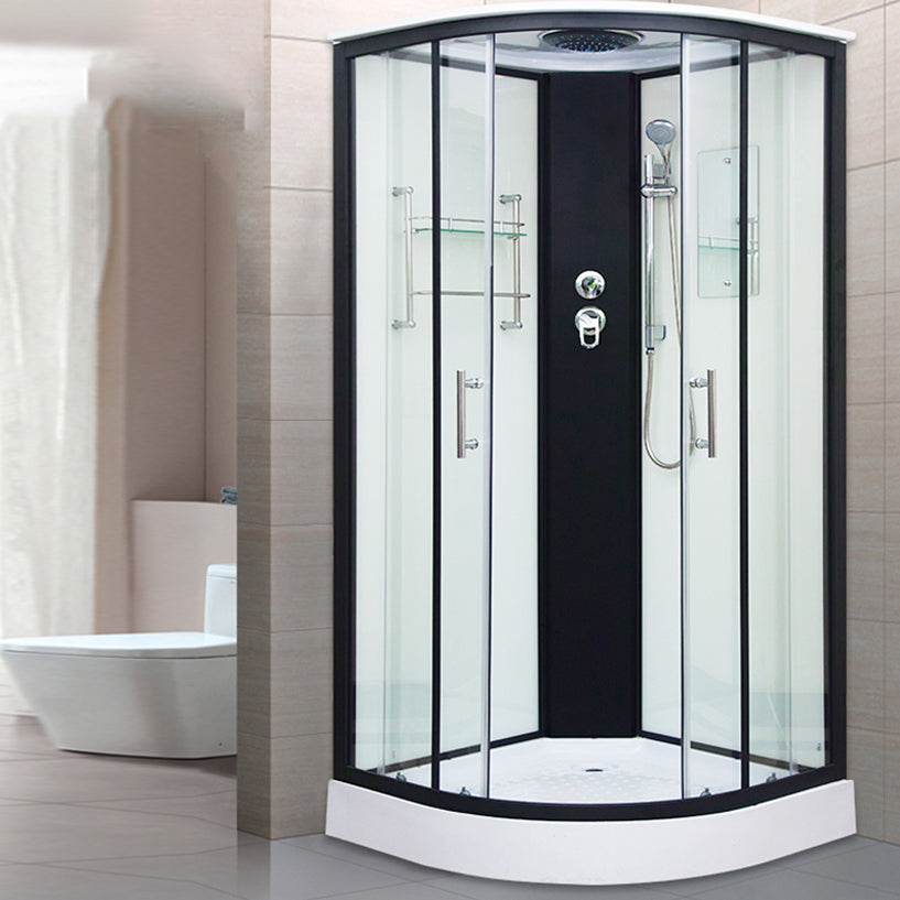 Clear Glass Double Sliding Shower Enclosure One Piece Framed Shower Enclosure