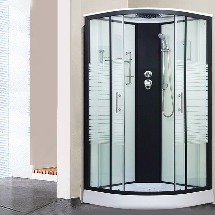 Clear Glass Double Sliding Shower Enclosure One Piece Framed Shower Enclosure