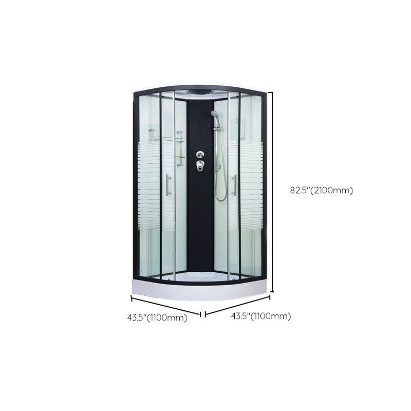 Clear Glass Double Sliding Shower Enclosure One Piece Framed Shower Enclosure