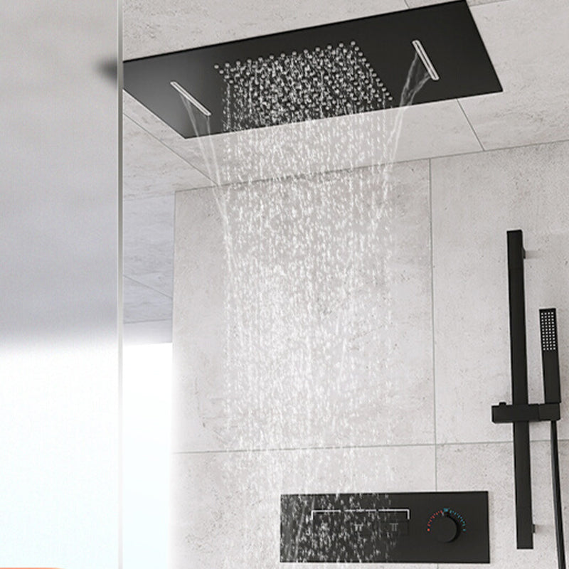 Shower Set into The Wall Concealed Waterfall Thermostatic Shower Set Full Copper