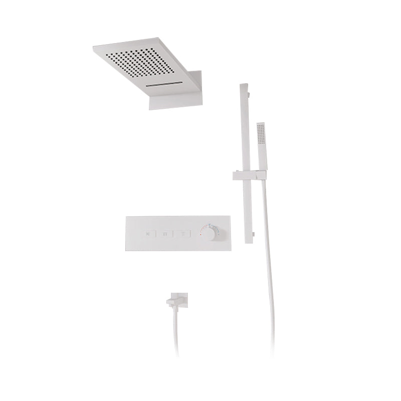 Shower Set into The Wall Concealed Waterfall Thermostatic Shower Set Full Copper