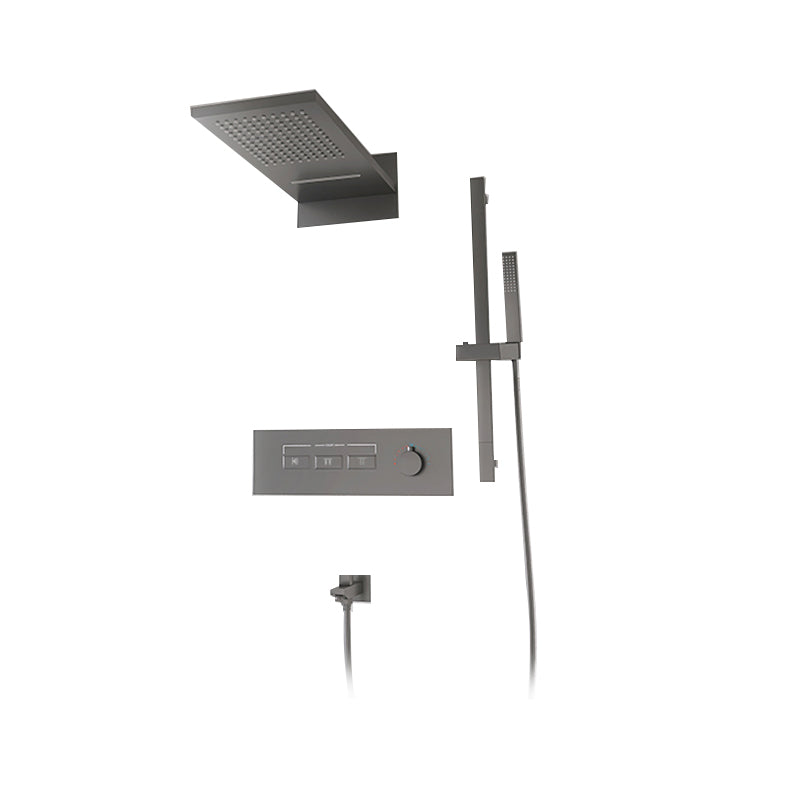 Shower Set into The Wall Concealed Waterfall Thermostatic Shower Set Full Copper