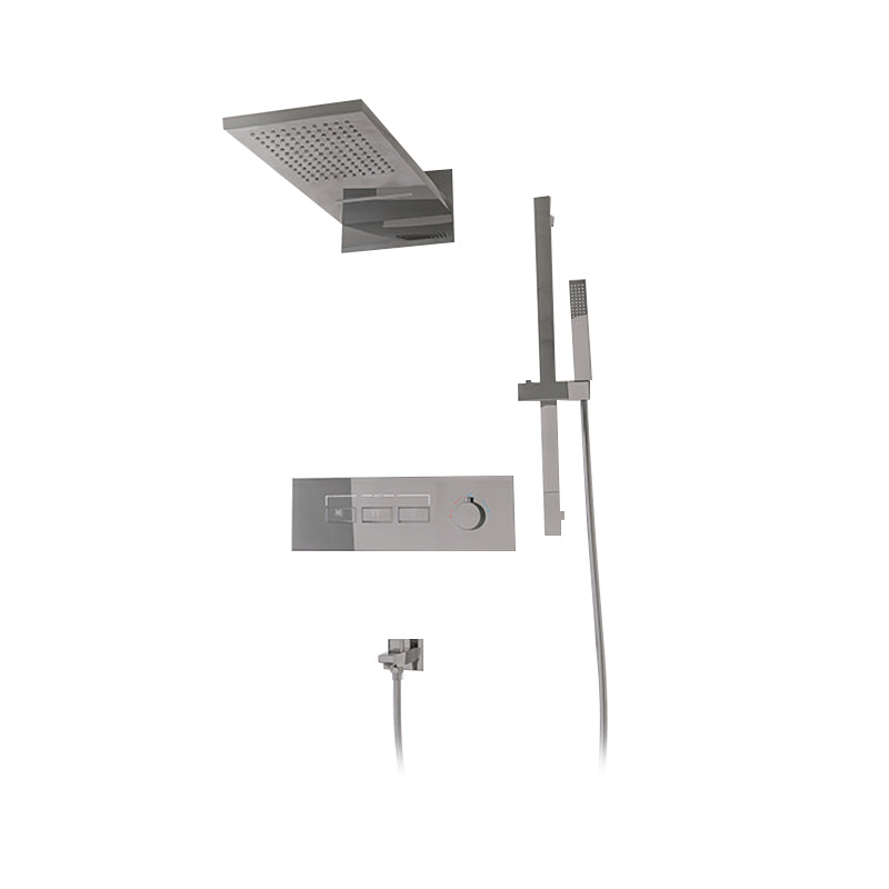 Shower Set into The Wall Concealed Waterfall Thermostatic Shower Set Full Copper