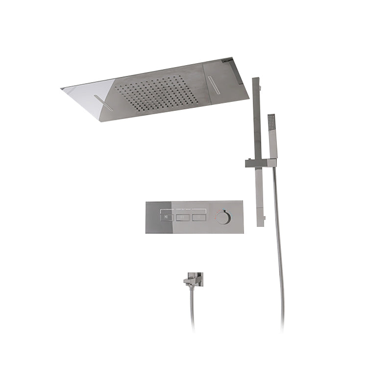 Shower Set into The Wall Concealed Waterfall Thermostatic Shower Set Full Copper