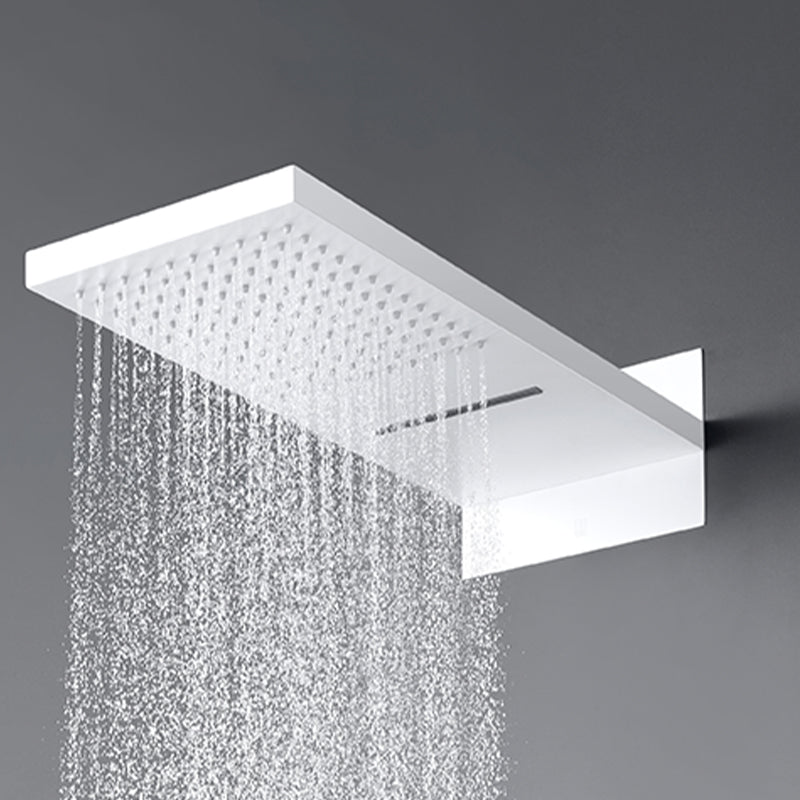 White Shower Set into The Wall Concealed Waterfall Thermostatic Shower Set Full Copper