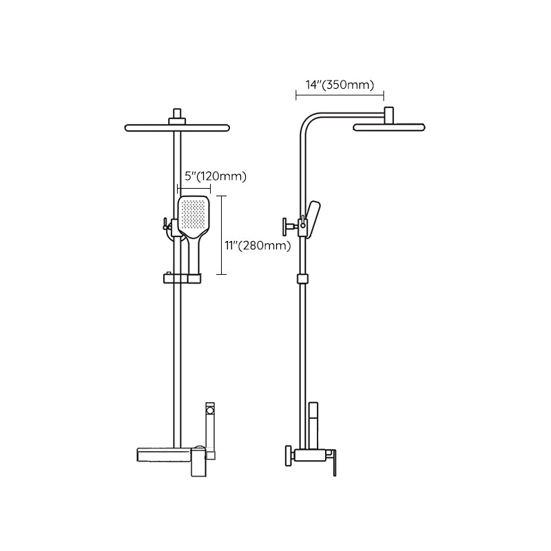 Contemporary Style Brass Shower Faucet with Shower Arm Wall Mounted Shower Combo