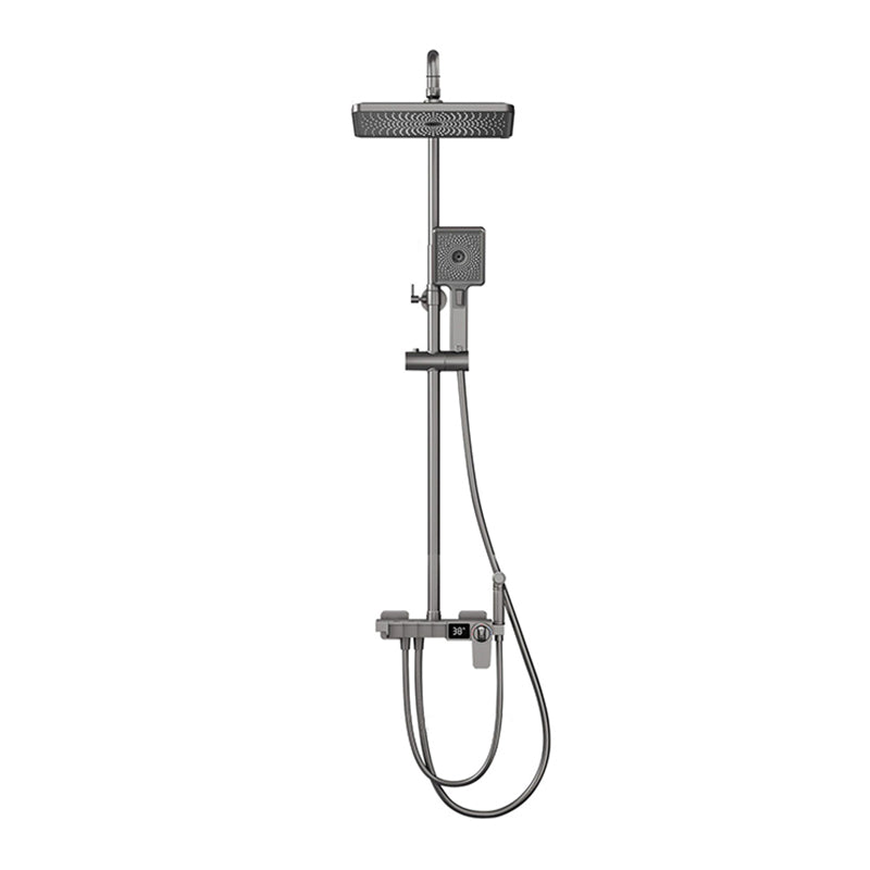 Contemporary Style Brass Shower Faucet Adjustable Spray Pattern Wall Mounted Shower Combo