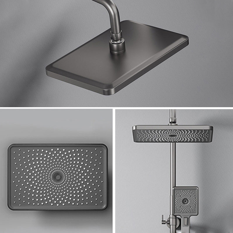 Contemporary Style Brass Shower Faucet Adjustable Spray Pattern Wall Mounted Shower Combo