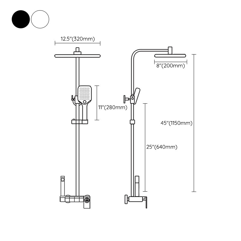 Modern Brass Shower Faucet Valve Included Wall Mounted Shower Combo