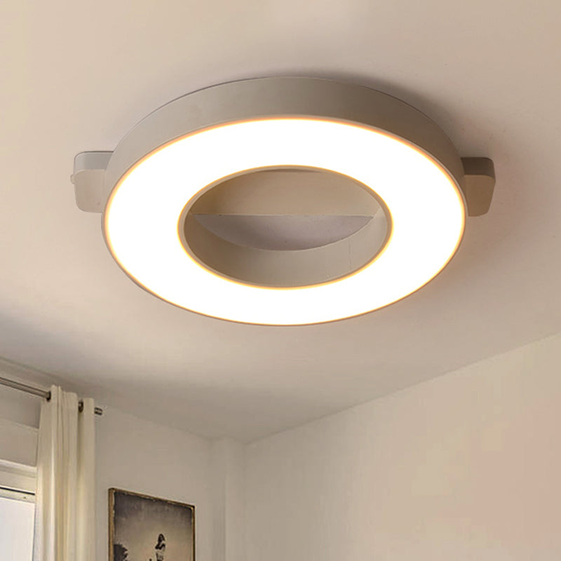 Lámpara empotrada en el techo con anillo blanco/negro, luz LED sencilla de metal para montaje empotrado en sala de estar, en blanco cálido/blanco, 16,5 "/19,5"/23,5 "de diámetro