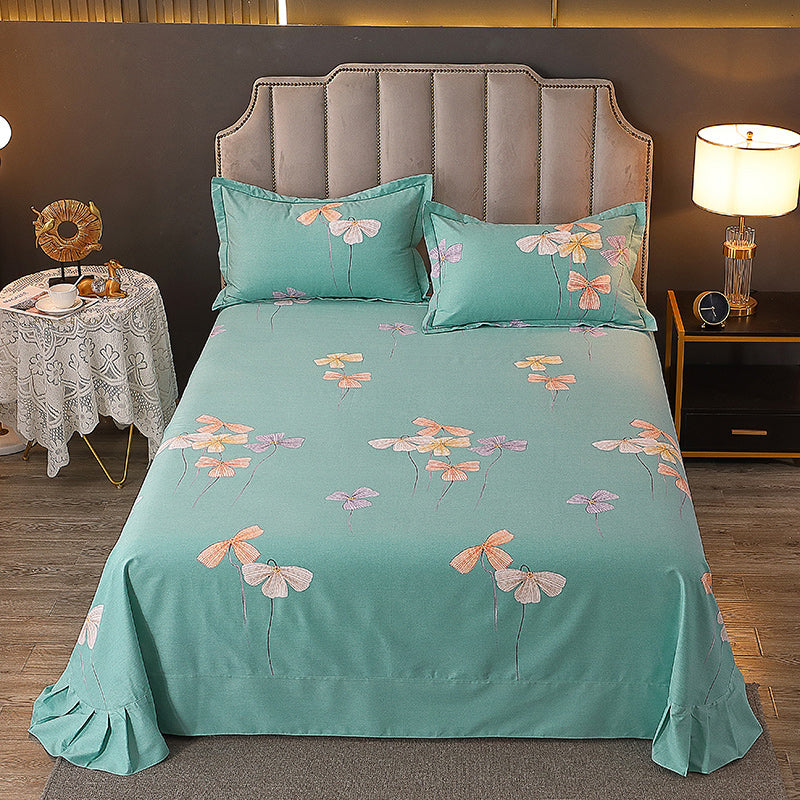 Fitted Sheet Cotton Floral Printed Wrinkle Resistant Super Soft Bed Sheet Set