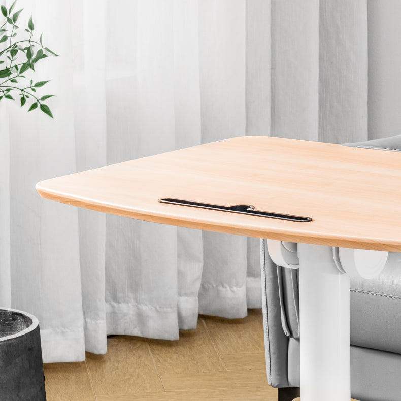 Rectangular Shaped Standing Desk White and Natural Writing Desks for Office