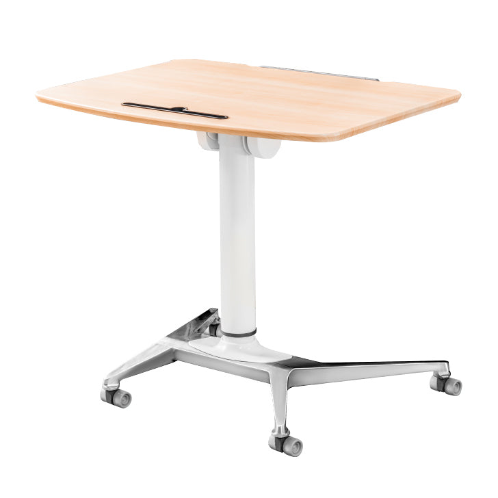 Rectangular Shaped Standing Desk White and Natural Writing Desks for Office