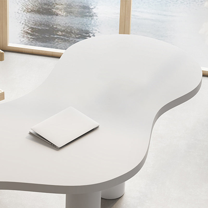 Special Shaped Executive Desk White Wooden Office Desk for Office