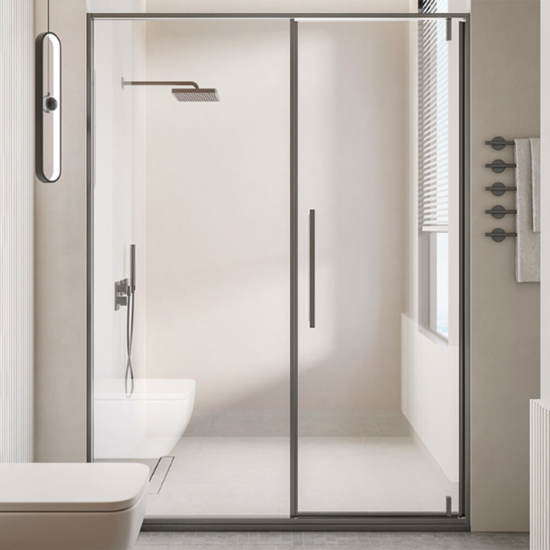 Glass and Metal Shower Door Simple One-Line Shower Bath Door