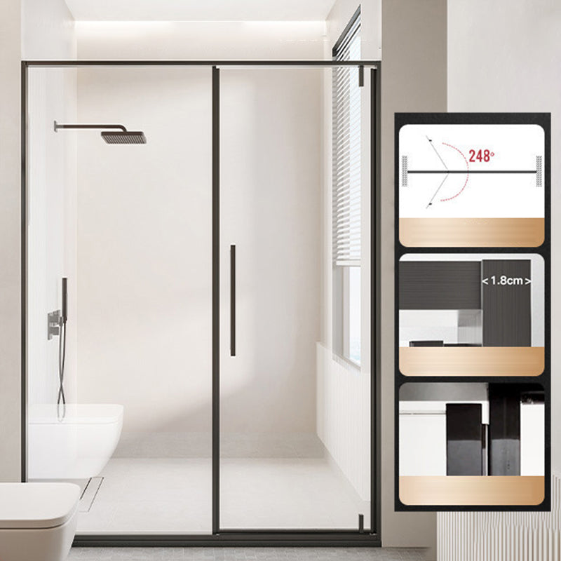 Glass and Metal Shower Door Simple One-Line Shower Bath Door