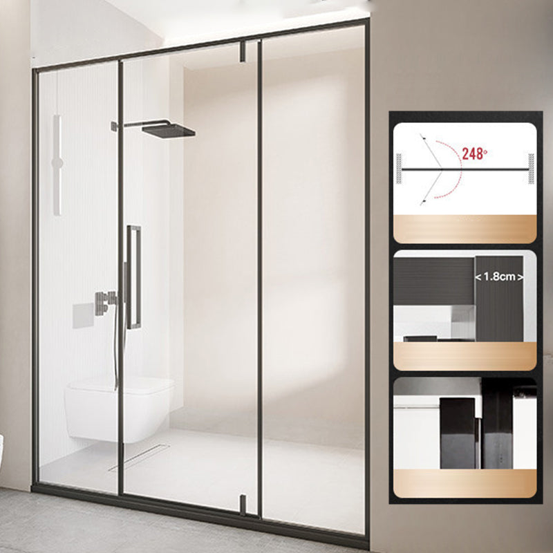 Glass and Metal Shower Door Simple One-Line Shower Bath Door