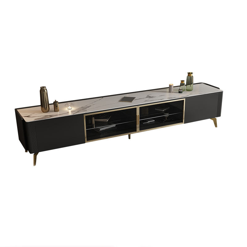 Glam TV Media Console Enclosed Storage TV Console for Living Room