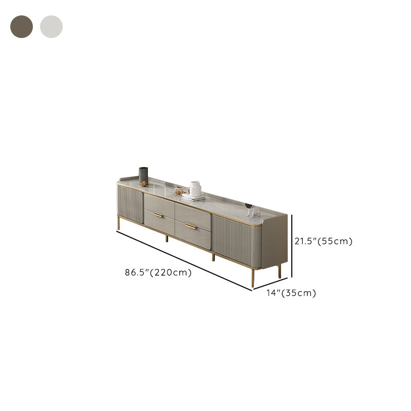 Glam TV Media Console Enclosed Storage TV Console with 4 Drawers