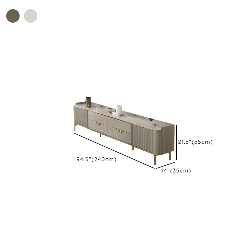 Glam TV Media Console Enclosed Storage TV Console with 4 Drawers