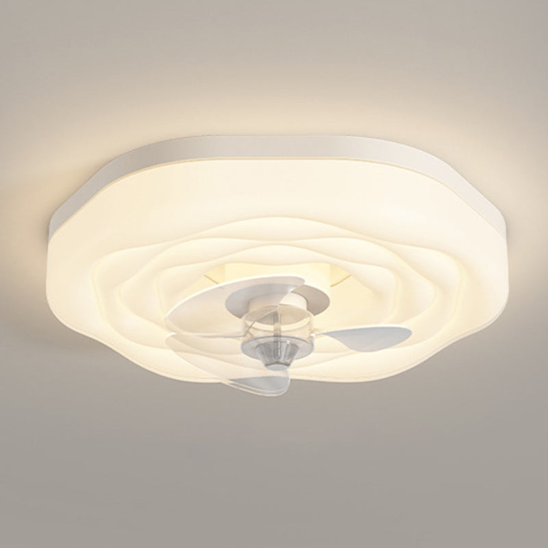 3-Blade Ceiling Fan Modernism Acrylic LED Fan with Light for Home