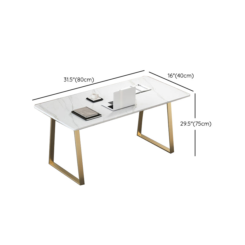 29.53" H Glam Rectangular Office Desk Antique Finish Computer Desk