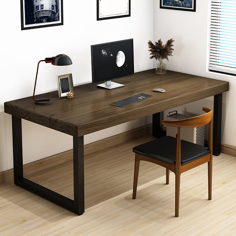 Contemporary Solid Wood Computer Desk Sled Base 29.53" Tall Gaming Desk