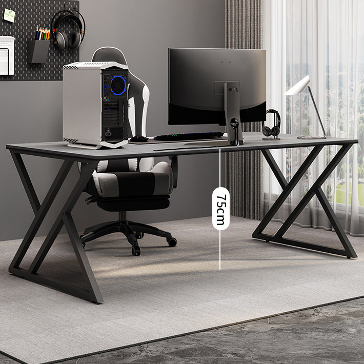 Stone Rectangular Gaming Desk 29.53-inch Tall Computer Desk with Iron Legs