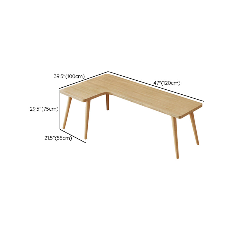 Solid Wood Writing Desk 29.53" Tall Natural Office Desk with Parsons Base