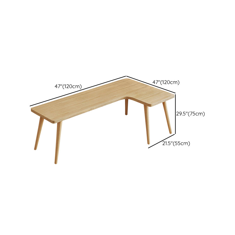 Solid Wood Writing Desk 29.53" Tall Natural Office Desk with Parsons Base