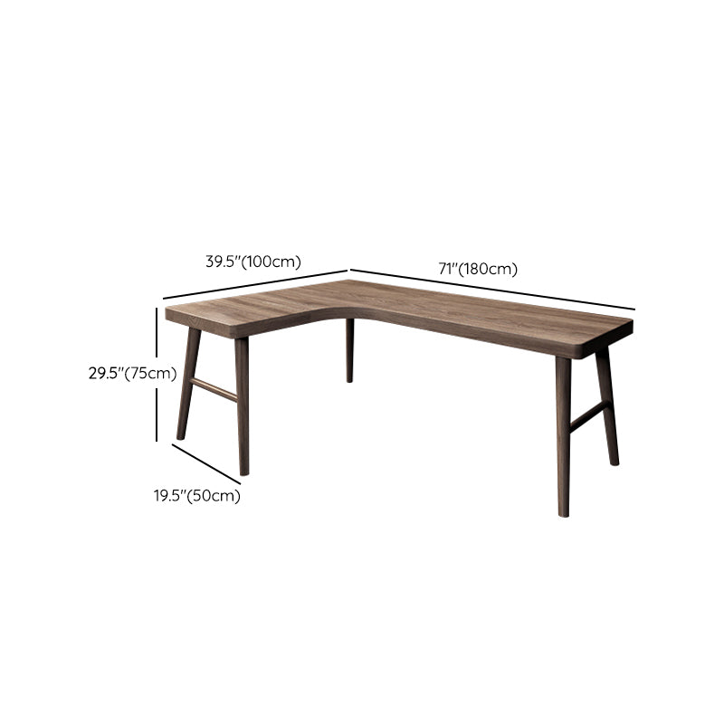 Industrial L-Shape Office Desk Solid Wooden Writing Desk for Office