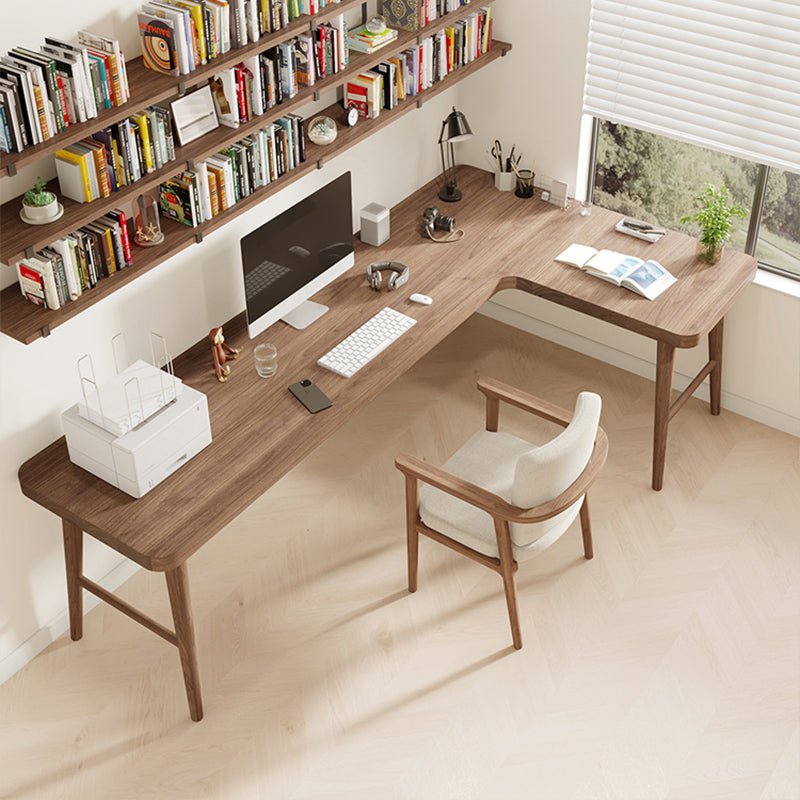 Industrial L-Shape Writing Desk Solid Wood Office Desk for Office