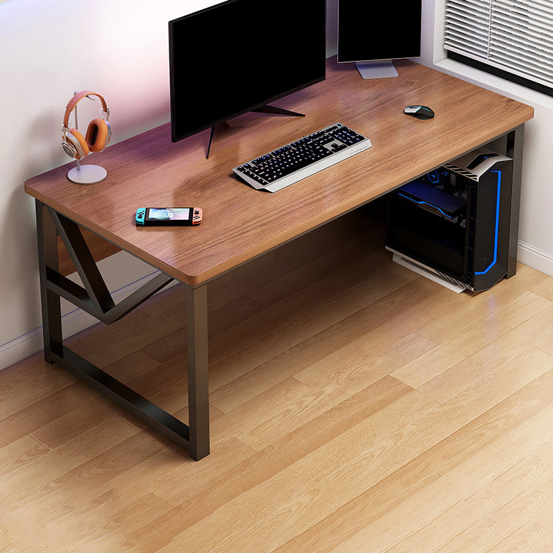 Wooden Office Desk Antique Finish Modern Computer Desk with Metal Legs